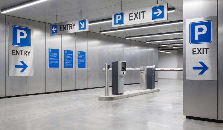 Panneaux de signalétique parking conformes à la norme ISO 7001 — pictogrammes standardisés