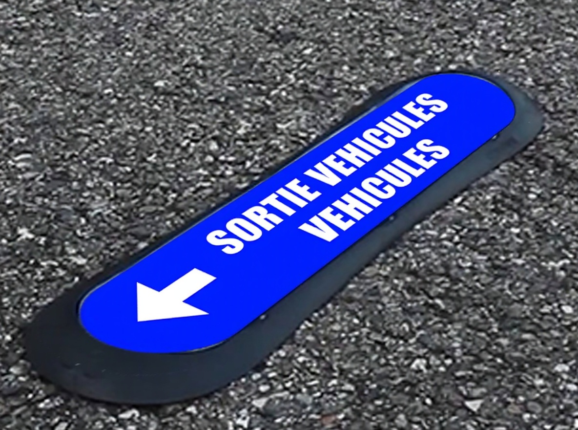 Signaletique parking copropriete Com Park brevetee visuel sortie vehicules installee en france
