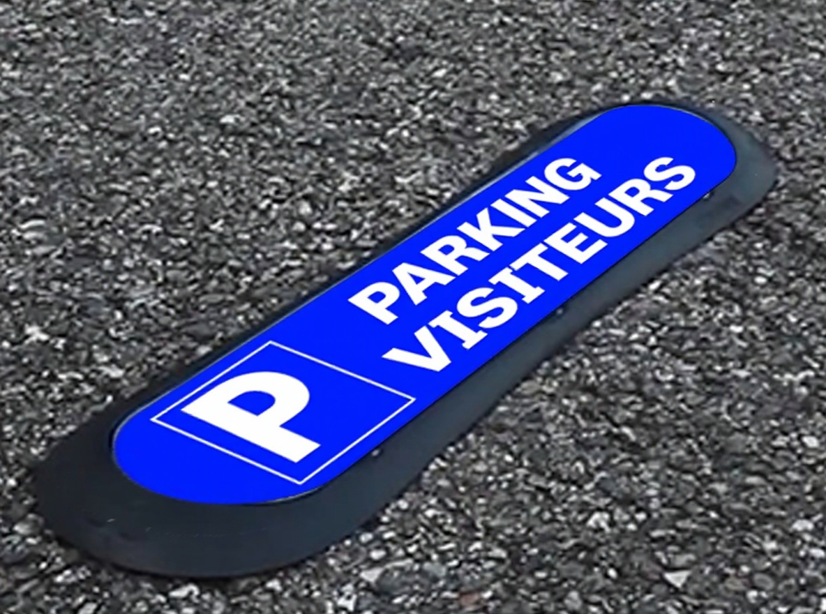 Signaletique parking copropriete Com Park brevetee visuel parking visiteurs installee en france